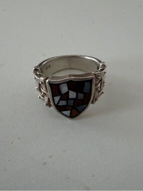 Mosaic Inlay Teardrop Ring
